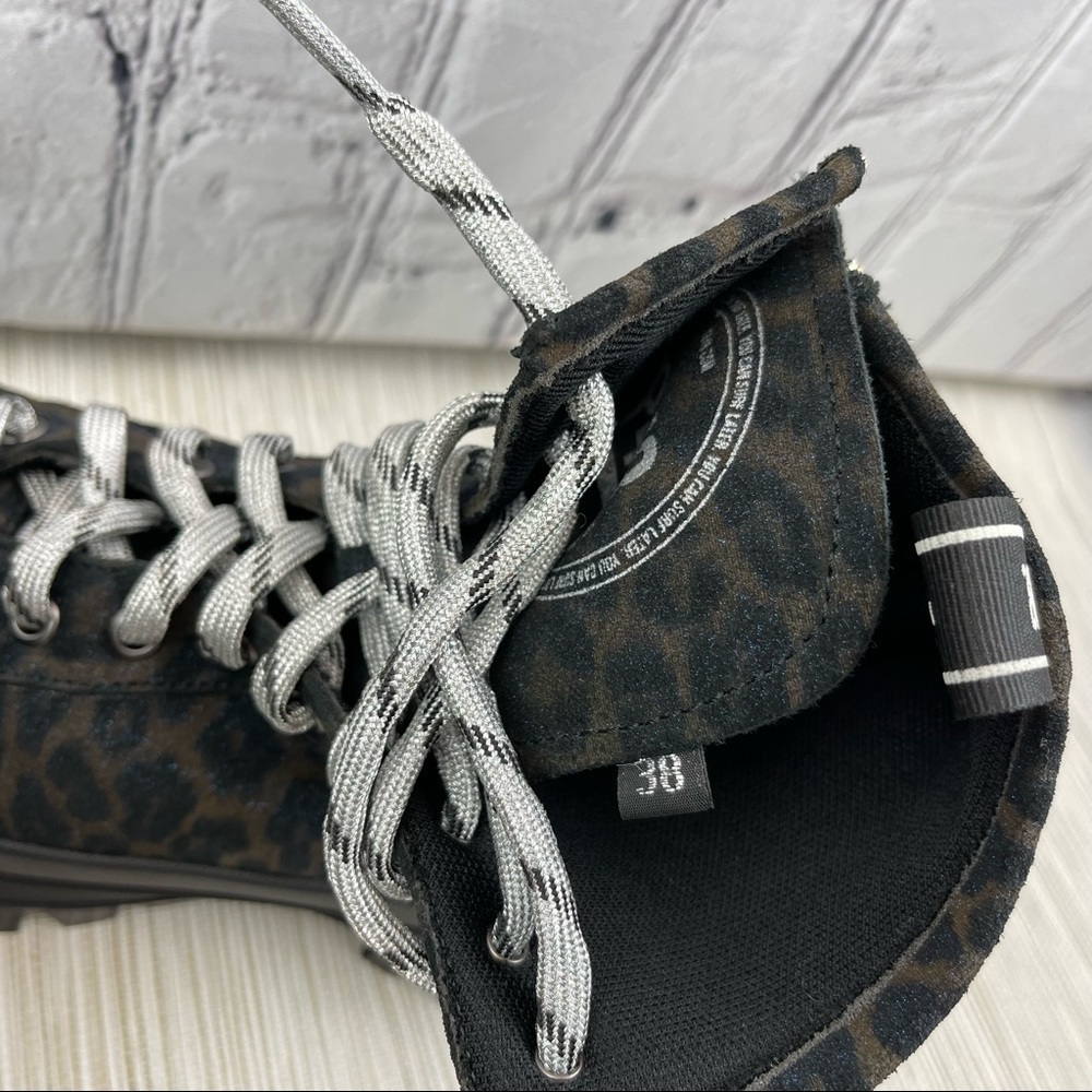 đť…şp448 Denise Animal Print Platform Sneaker Booties In Leopard Size 38 - Picture 14 of 15